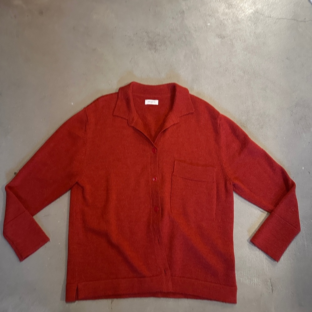 James street co red cardigan sweater